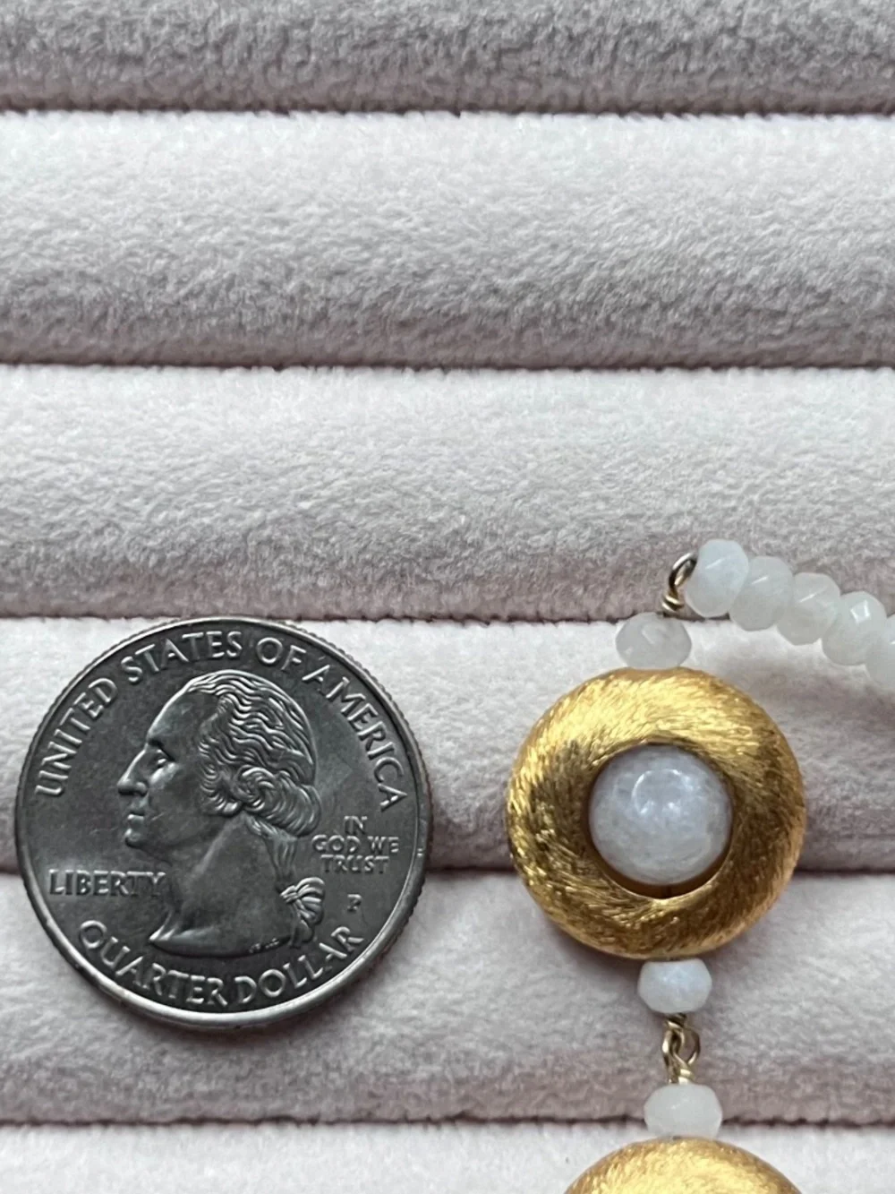 B030 | White Quartz Textured Beaded Bracelet